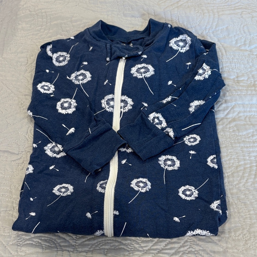 Toddler Navy Blue Dandelion Pajama Onesie